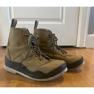 Hodgman Light Weight Wading Shoes Ankle Boots Size 8 M Beige Lace‎ Up